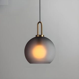 ZOWALA - Contemporary Cylinder Glass Dining Room Grey Pendant Light Image - 11