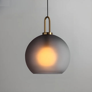 ZOWALA - Contemporary Cylinder Glass Dining Room Grey Pendant Light Image - 13