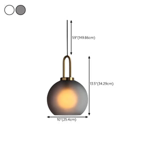 ZOWALA - Contemporary Cylinder Glass Dining Room Grey Pendant Light Image - 18