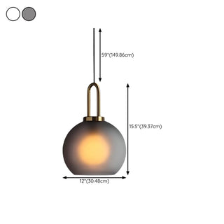 ZOWALA - Contemporary Cylinder Glass Dining Room Grey Pendant Light Image - 19