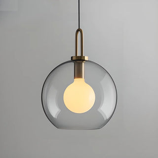 ZOWALA - Contemporary Cylinder Glass Dining Room Grey Pendant Light Image - 5