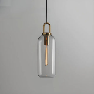 ZOWALA - Contemporary Cylinder Glass Dining Room Grey Pendant Light Image - 7