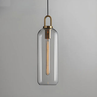 ZOWALA - Contemporary Cylinder Glass Dining Room Grey Pendant Light Image - 8