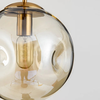 ZOWALA - Modern Abstract Brass Clear Glass Globe Pendant Light Image - 10