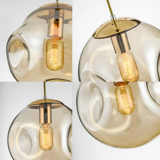 ZOWALA - Modern Abstract Brass Clear Glass Globe Pendant Light Image - 11