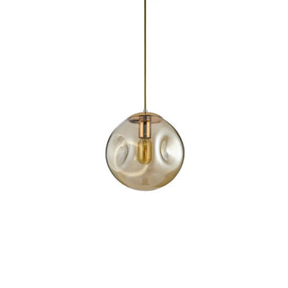 ZOWALA - Modern Abstract Brass Clear Glass Globe Pendant Light Image - 6