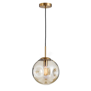 ZOWALA - Modern Abstract Brass Clear Glass Globe Pendant Light Image - 9