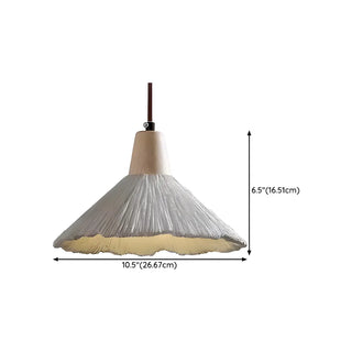 ZOWALA - Modern Wooden Grey Cone Adjustable Pendant Light #size