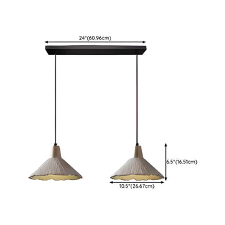 ZOWALA - Modern Wooden Grey Cone Adjustable Pendant Light Image - 11