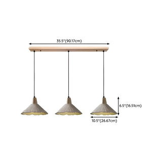 ZOWALA - Modern Wooden Grey Cone Adjustable Pendant Light Image - 12
