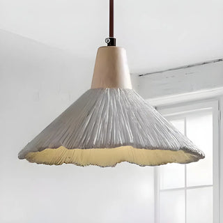 ZOWALA - Modern Wooden Grey Cone Adjustable Pendant Light Image - 3