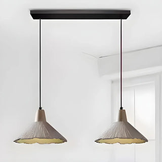 ZOWALA - Modern Wooden Grey Cone Adjustable Pendant Light Image - 4