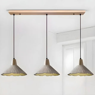 ZOWALA - Modern Wooden Grey Cone Adjustable Pendant Light Image - 5