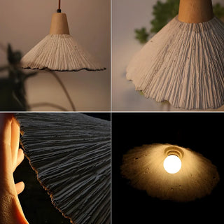 ZOWALA - Modern Wooden Grey Cone Adjustable Pendant Light Image - 8