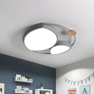 ZOWALA - Trendy Grey Geometric Arc LED Flush Mount Ceiling Light Image - 1