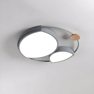 ZOWALA - Trendy Grey Geometric Arc LED Flush Mount Ceiling Light Image - 2