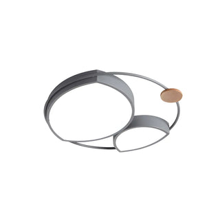 ZOWALA - Trendy Grey Geometric Arc LED Flush Mount Ceiling Light Image - 3