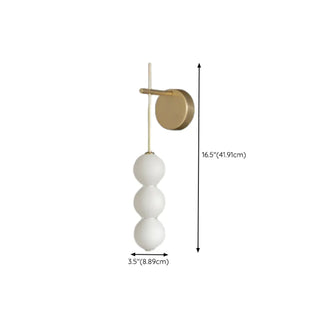 Vertical String Gold Globe Glass Design Wall Lamp Zawala #size
