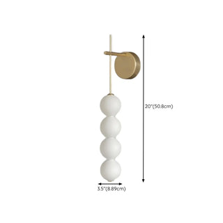 Vertical String Gold Globe Glass Design Wall Lamp Zawala Image - 15