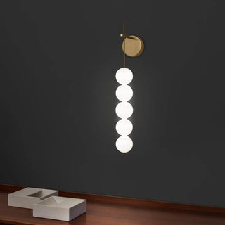Vertical String Gold Globe Glass Design Wall Lamp Zawala Image - 3