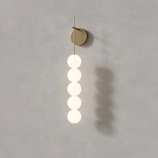 Vertical String Gold Globe Glass Design Wall Lamp Zawala Image - 4