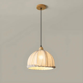 ZOWALA - Rounded Dome White Fabric Rustic Pendant Ligh Image - 13