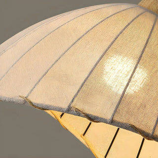 ZOWALA - Rounded Dome White Fabric Rustic Pendant Ligh Image - 18