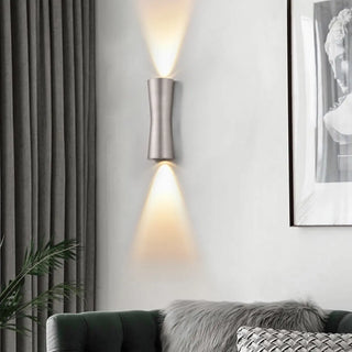 Modern Hourglass Design Up Down LED Wall Sconce Zawala Image - 4