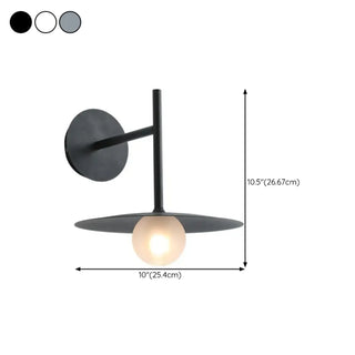 Black Minimalist Circular Shade Metal Wall Sconce Zawala #size