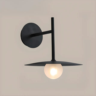 Black Minimalist Circular Shade Metal Wall Sconce Zawala Image - 6