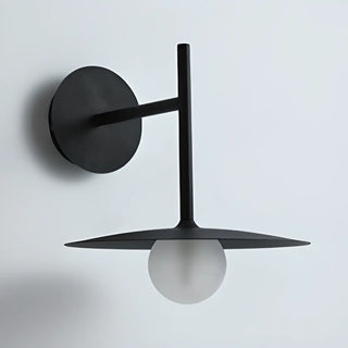 Black Minimalist Circular Shade Metal Wall Sconce Zawala Image - 9