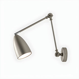 Contemporary Swing Arm Iron Bedroom Nickel Wall Light Image - 11