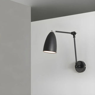 Contemporary Swing Arm Iron Bedroom Nickel Wall Light Image - 2