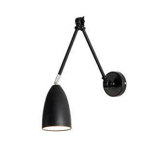 Contemporary Swing Arm Iron Bedroom Nickel Wall Light Image - 8