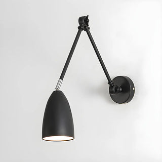 Contemporary Swing Arm Iron Bedroom Nickel Wall Light Image - 9