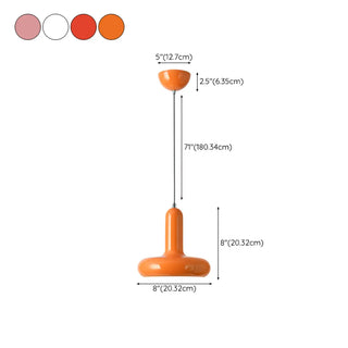 ZOWALA - Modern Orange Mushroom Round Iron Pendant Light #size