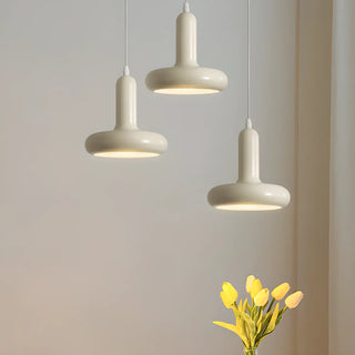 ZOWALA - Modern Orange Mushroom Round Iron Pendant Light Image - 2