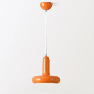 ZOWALA - Modern Orange Mushroom Round Iron Pendant Light Image - 4