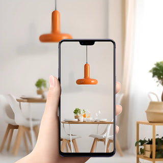 ZOWALA - Modern Orange Mushroom Round Iron Pendant Light Image - 8