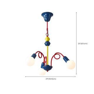 ZOWALA - Modern Kids Colorful 8-Light Globe Ceiling Light