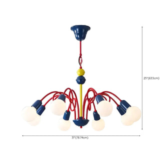 ZOWALA - Modern Kids Colorful 8-Light Globe Ceiling Light