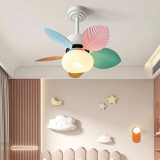 Colorful Leaf-Shaped Ceiling Fan Light