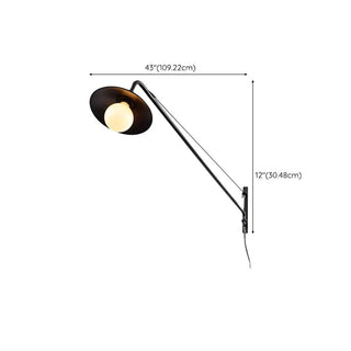 Rotating Black Geometric Modern Wall Light Fixture Zawala #size