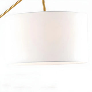 White Large Drum Shade Modern Arc Metal Floor Lamp Zawala Image - 8