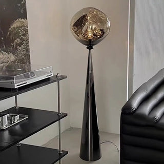 ZOWALA - Modern Unique LED Black Lava Metal Floor Lamp Image - 1