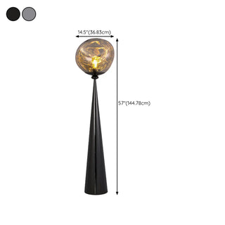 ZOWALA - Modern Unique LED Black Lava Metal Floor Lamp #size