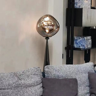 ZOWALA - Modern Unique LED Black Lava Metal Floor Lamp Image - 7