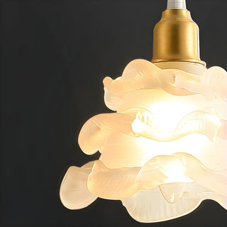 ZOWALA - Modern Bedroom Layered Floral Clear Glass Pendant Light Image - 10