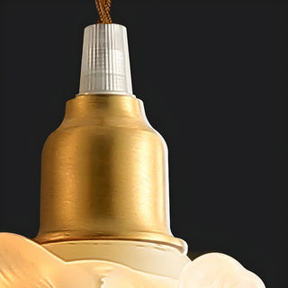 ZOWALA - Modern Bedroom Layered Floral Clear Glass Pendant Light Image - 11