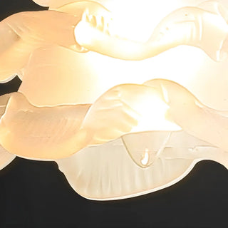 ZOWALA - Modern Bedroom Layered Floral Clear Glass Pendant Light Image - 12